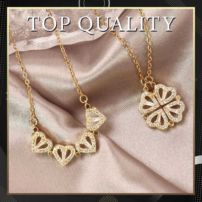 🎁Best Chrstmas Gift🎁 Lucky four-leaf clover & heart-shaped necklace