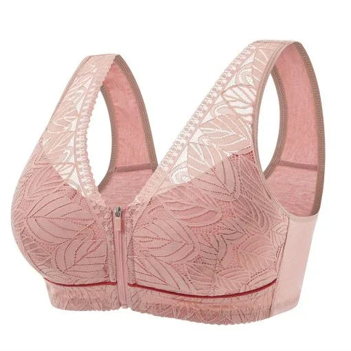 🔥LAST DAY 49% OFF🔥Nature Cotton Wireless Zipper Front Button Bra