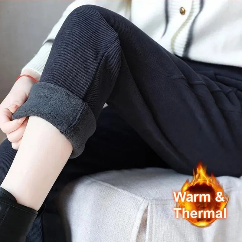 ⏳Women's High-waist Warm Faux Fleece-lined Pants