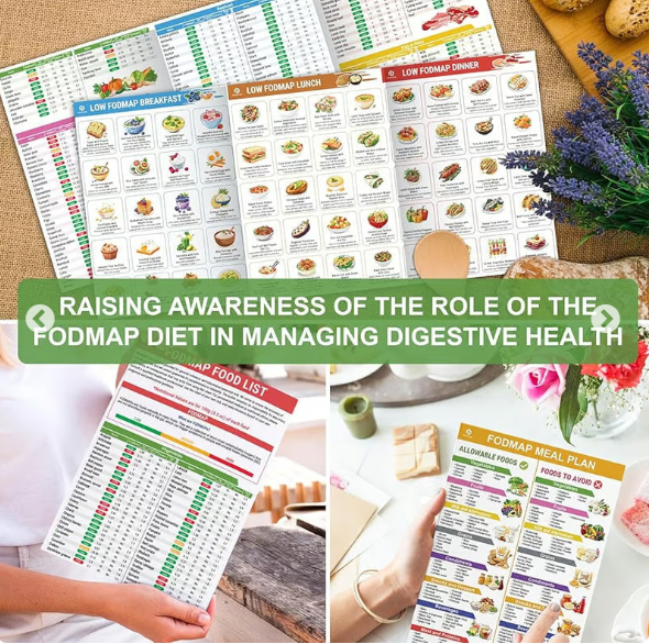 🥗Set of 2 Fodmap Chart📘IBS Symptom Relief Food List