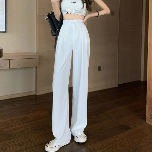 Figure-flattering versatile high-waisted wide leg trousers（Buy 2 pieces for free shipping）