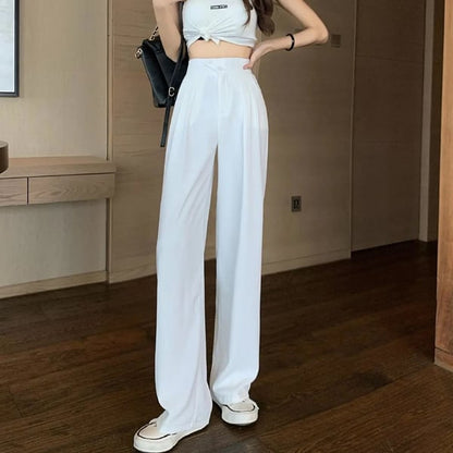 Figure-flattering versatile high-waisted wide leg trousers（Buy 2 pieces for free shipping）