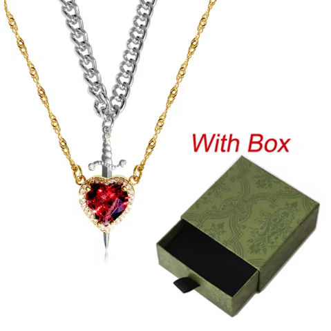 Heart and Sword Necklace Set（🔥Buy 2 Free Shipping）