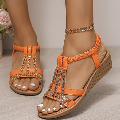 🔥Last Day Promotion 50% OFF - Posryst ™ Women's New Summer Rhinestone Open Toe Orthopaedic Sandals