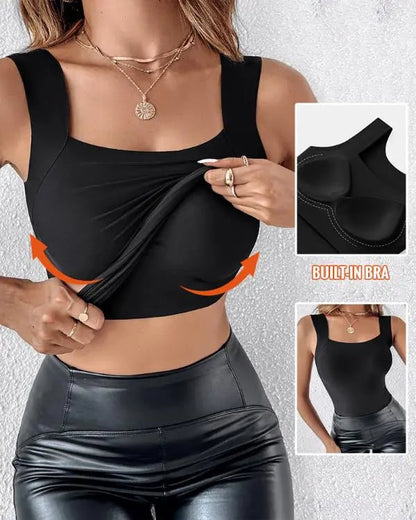 🔥U Neck Shapewear Built-in Bra Tank