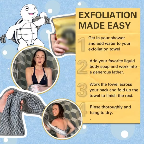 🔥PAY 1 GET 2🧼Exfoliating Antibacterial Shower Towel🚿