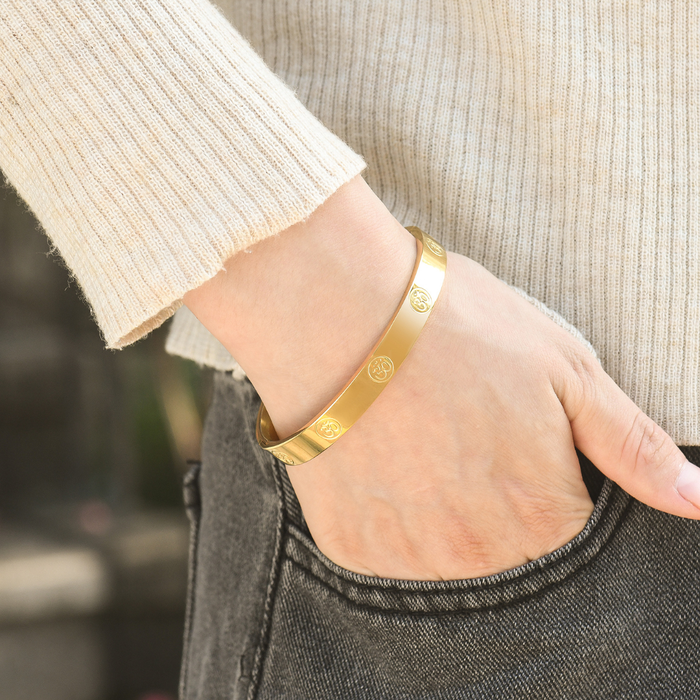 To My Daughter, I’ll Always Be With You Carved Om Bracelet