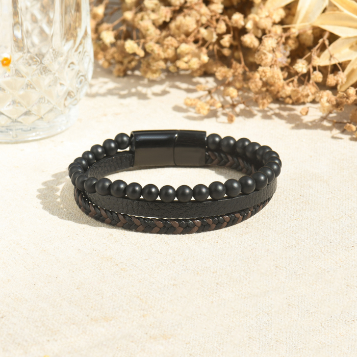 To My Son, I'll Always Be With You Volcanic Stone Calming Anxiety Bracelet