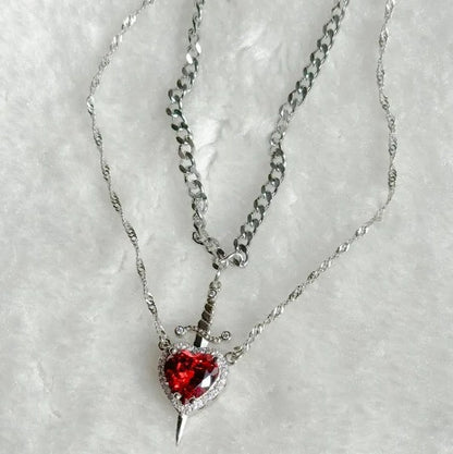 Heart and Sword Necklace Set（🔥Buy 2 Free Shipping）