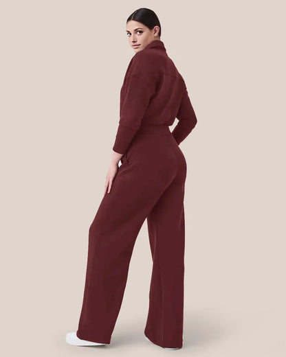 Long Sleeve Wide Leg Jumpsuit