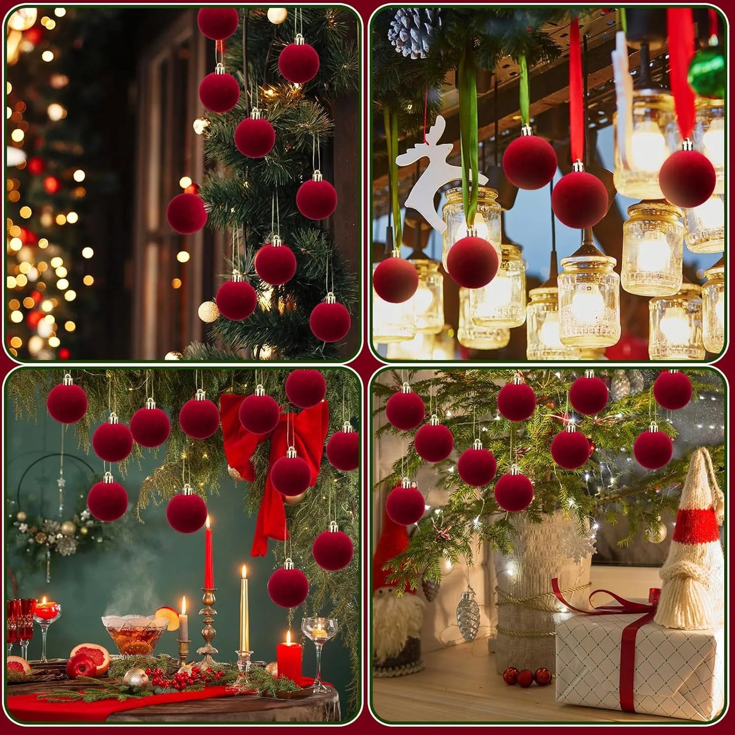 Christmas Tree Ornaments Velvet Balls