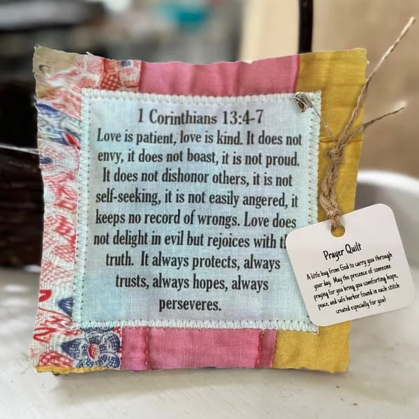 🔥-✝️Prayer Quilt With Cross Inside