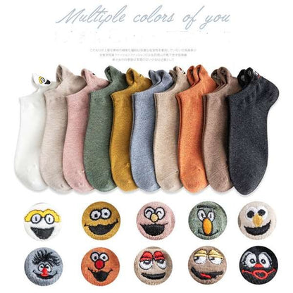 2023 HOT SALE🔥 65% OFF|Embroidery Funny Smiling Socks (10 Pairs)