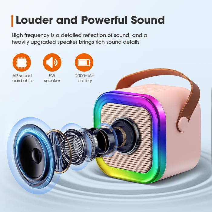 🎵Mini variable voice karaoke machine with wireless microphone