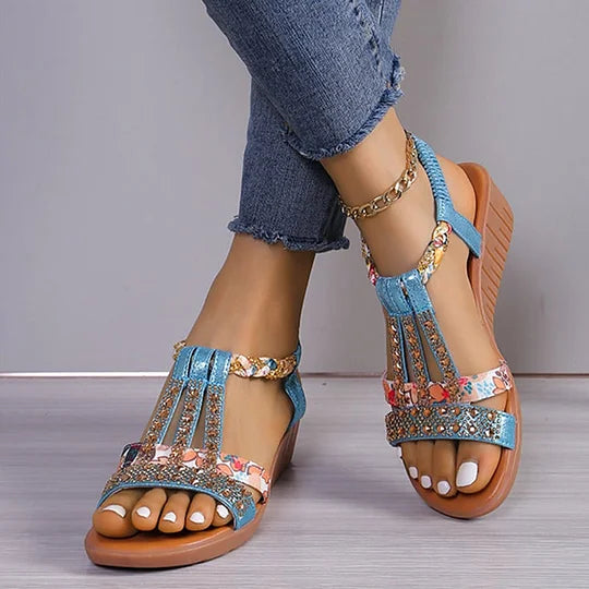 🔥Last Day Promotion 50% OFF - Posryst ™ Women's New Summer Rhinestone Open Toe Orthopaedic Sandals