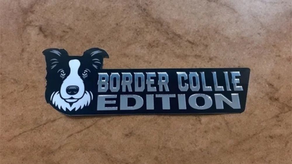 Border Collie Car Badge Laser Cutting Car Emblem CE020