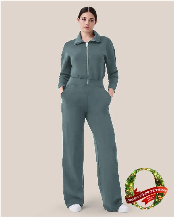 Long Sleeve Wide Leg Jumpsuit