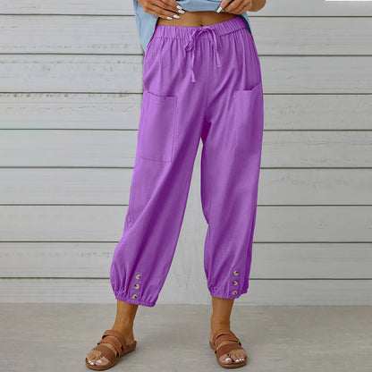 Women's Summer Capri Pants Wide Leg