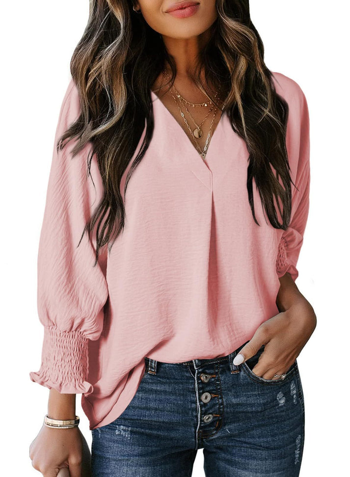 Limited time sale 🔥Womens Casual 3/4 Sleeve V Neck Loose Fit Basic Tees(BUY 3 FREE SHIPPING)