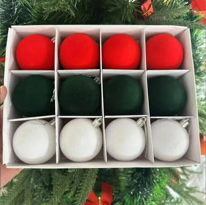 Christmas Tree Ornaments Velvet Balls