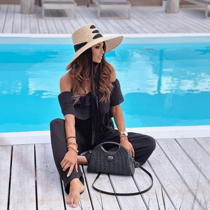 Sydney™ Off-the-Shoulder Jumpsuit with Ruffles and Flowing Pants / Visual Impact with Absolute Comfort!