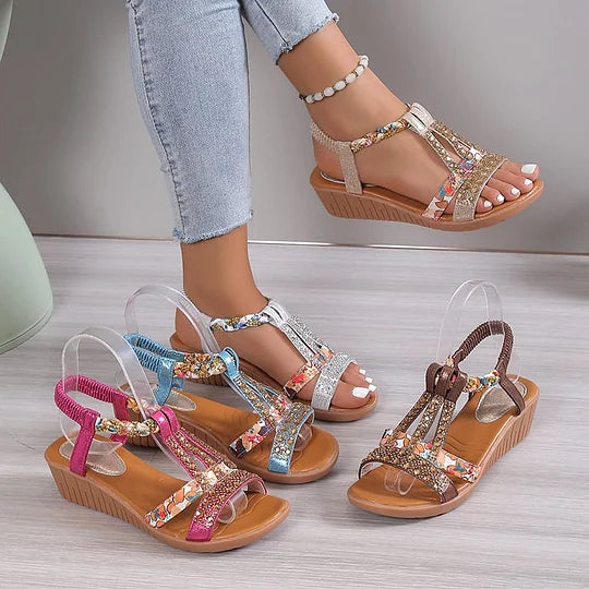 🔥Last Day Promotion 50% OFF - Posryst ™ Women's New Summer Rhinestone Open Toe Orthopaedic Sandals