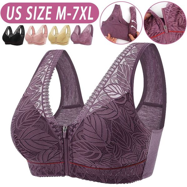 🔥LAST DAY 49% OFF🔥Nature Cotton Wireless Zipper Front Button Bra