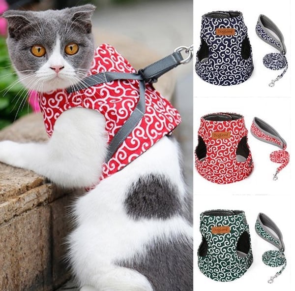 🔥Clearance Sale 48% OFF🔥Cat Dogs Vest Harness and Leash Anti-break Away Chest Strap Cat Clothes👍Buy 3 Free Shipping