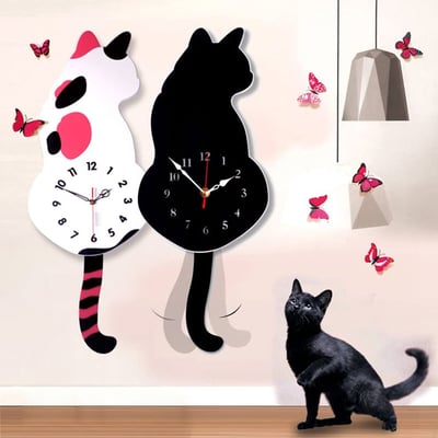 (❤️2023 Early Christmas Sale-49% OFF❤️)Nordic Cat Wagging Tail Wall Clock