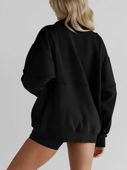 Solid Color Half-Zip Pullover Sweatshirt (BUY 2 FREE SHIPPING)