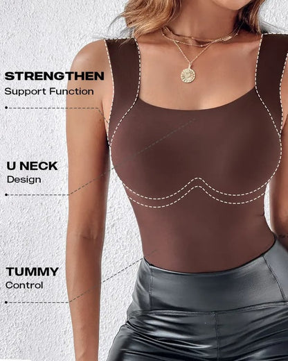 🔥U Neck Shapewear Built-in Bra Tank