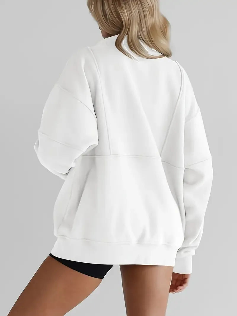 Solid Color Half-Zip Pullover Sweatshirt (BUY 2 FREE SHIPPING)