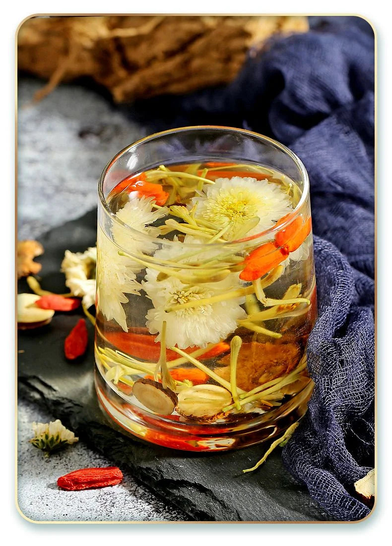 Liver tea formula Chrysanthemum decided Mingzi Qing liver oxen root gold and silver flower tea combination stayed up late to raise health tea bags clear fire to raise liver tea