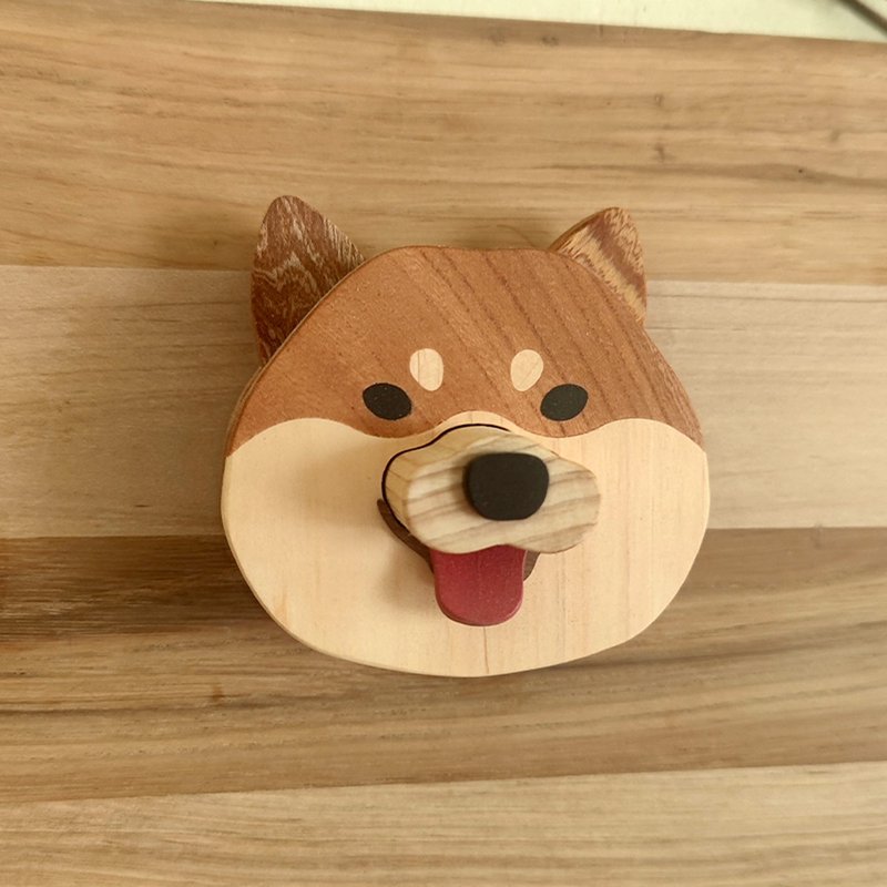 HANDCRAFTED WOODEN SHIBA INU DOORBELL WIND CHIME