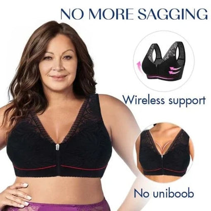 🔥LAST DAY 49% OFF🔥Nature Cotton Wireless Zipper Front Button Bra