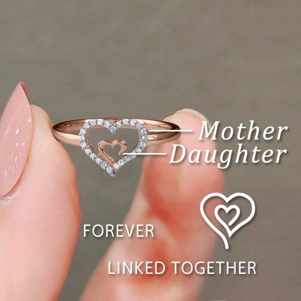 Mother & Daughter  Always Heart To Heart Ring