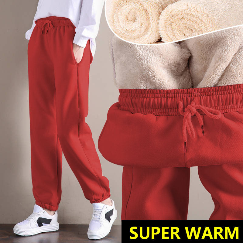 💥Hot Sale💥Women Warm Fleece Cotton Round Neck Solid Joggers Sweatpants (SIZE:S-5XL)