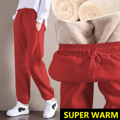 💥Hot Sale💥Women Warm Fleece Cotton Round Neck Solid Joggers Sweatpants (SIZE:S-5XL)