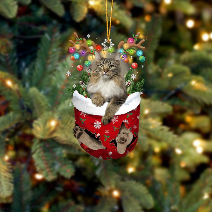 NORWEGIAN FOREST IN SNOW POCKET CHRISTMAS ORNAMENT