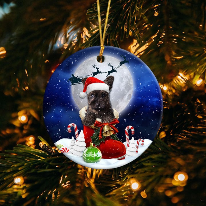 Cairn Terrier In Santa Boot Christmas Ceramic Ornament