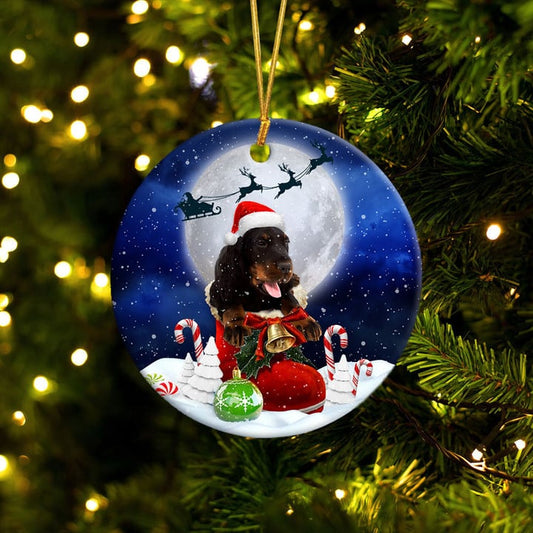 Gordon Setter In Santa Boot Christmas Ceramic Ornament