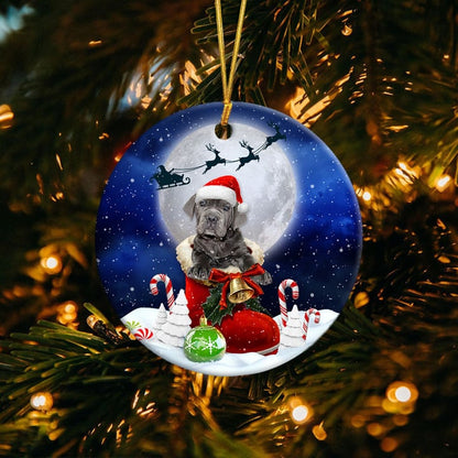 Neapolitan mastiff In Santa Boot Christmas Ceramic Ornament