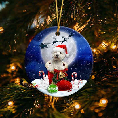 West Highland White Terrier In Santa Boot Christmas Ceramic Ornament