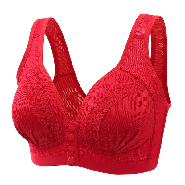 BUY 1 GET 2 FREE(Please add 3 pcs to cart)-2024 Front Button Breathable Skin-Friendly Cotton Bra