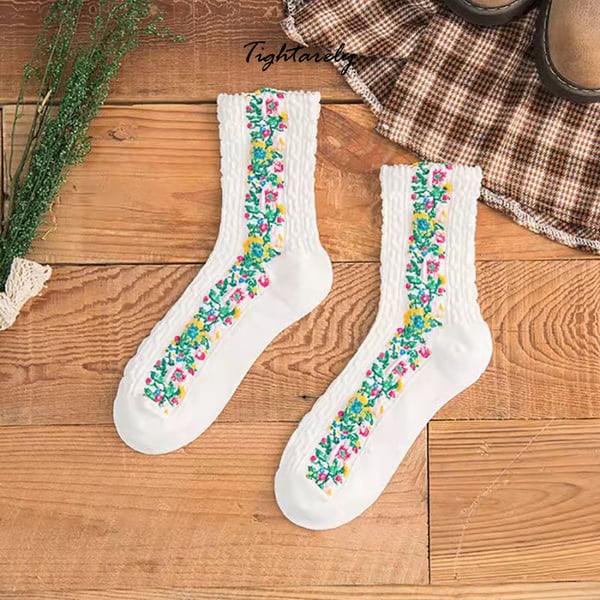 Vintage Embroidered Floral Women Socks(🎁New Year Sale)-A*