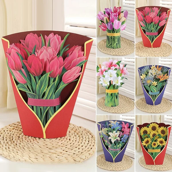 POP UP FLOWER BOUQUET GREETING CARD