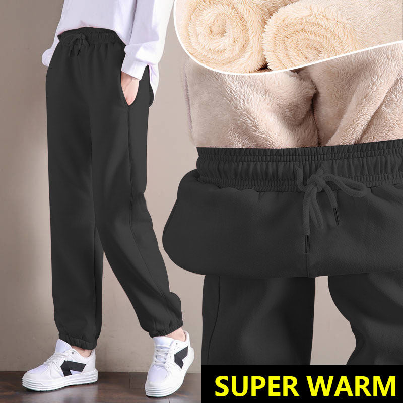 💥Hot Sale💥Women Warm Fleece Cotton Round Neck Solid Joggers Sweatpants (SIZE:S-5XL)