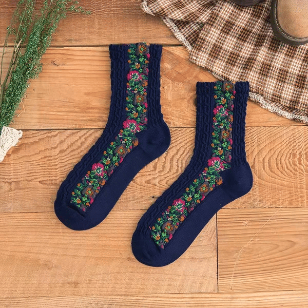 Vintage Embroidered Floral Women Socks(🎁New Year Sale)-A*