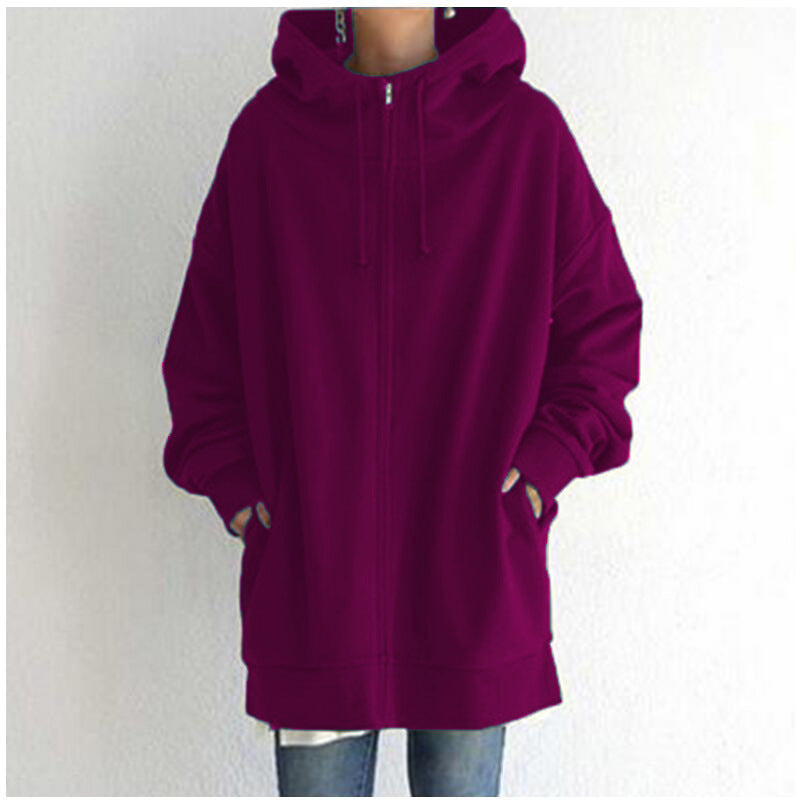 💥Hot Sale，Sold 10000+💥Women's Autumn/Winter Sweater Zipper Hooded Long Plus Cashmere Sweater