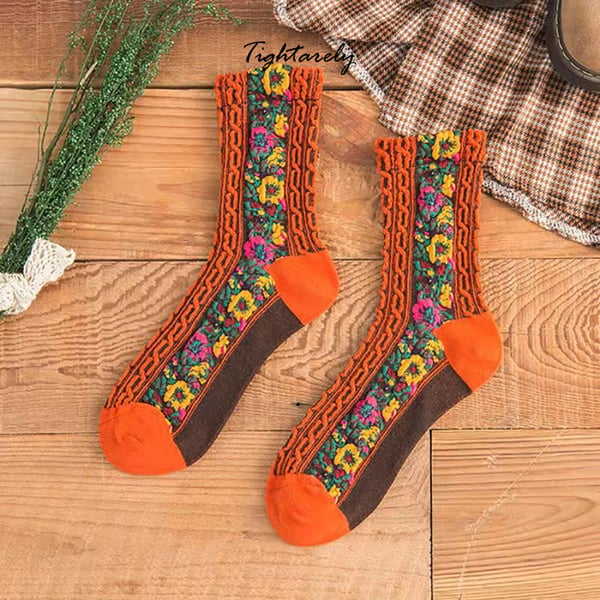 Vintage Embroidered Floral Women Socks(🎁New Year Sale)-A*